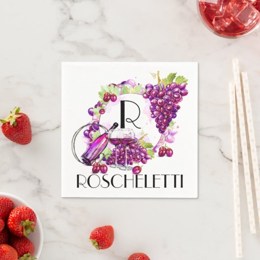 Serviette En Papier Vin customisé Cocktail Napkins (En situation)