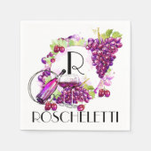Serviette En Papier Vin customisé Cocktail Napkins (Devant)