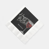 Serviette En Papier Vin d'anniversaire en noir (Coin)