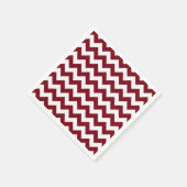 Serviette En Papier Vin de Bourgogne gras et Motif blanc Chevron Zig-Z (Coin)