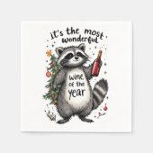 Serviette En Papier Vin de l'année le plus merveilleux Raccoon (Devant)