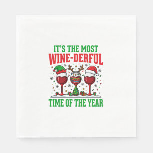 Serviette En Papier Vin de Noël Merveilleux Design de Vin Rouge