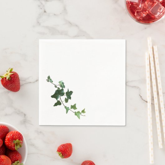 Serviette En Papier Vin d'Ivy - feuilles verts (En situation)