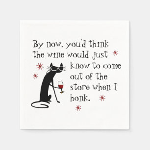 Serviette En Papier Vin doit connaître Citation drôle avec chat