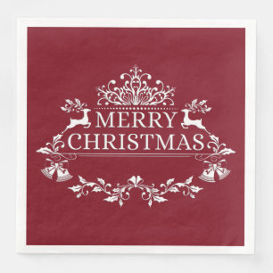 Serviette En Papier Vin et blanc Joyeux Papier de Noël