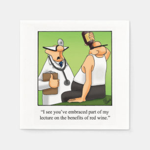 Serviette En Papier Vin Humour Cocktail Party Napkins