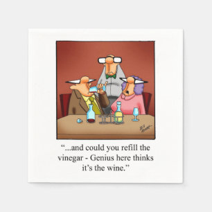 Serviette En Papier Vin Humour Cocktail Party Napkins