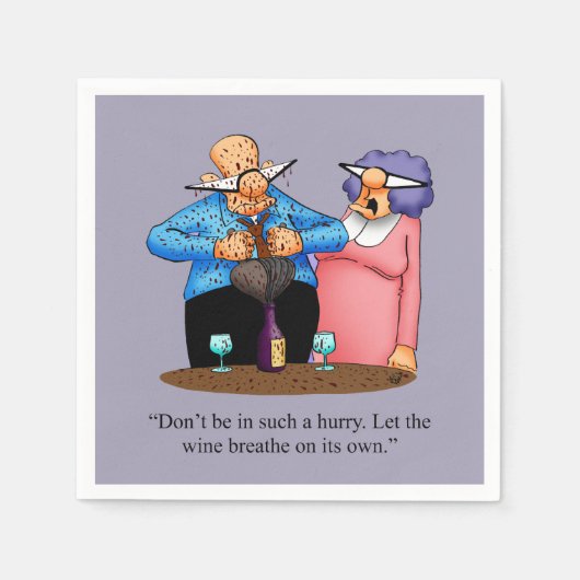 Serviette En Papier Vin Humour Cocktail Party Napkins (Devant)