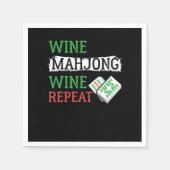 Serviette En Papier Vin Mahjong Vin Répétition Carrelage Basé Chinois  (Devant)