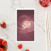 Serviette En Papier Vin moderne élégant Abstrait Art fractal rouge (En situation)