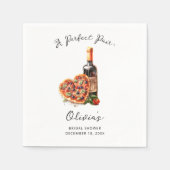 Serviette En Papier Vin moderne & Pizza Dîner de répétition parfait (Devant)