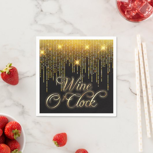Serviette En Papier Vin O'Clock Gold Glitz (En situation)