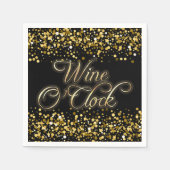 Serviette En Papier Vin O'Clock Gold Sparkle (Devant)