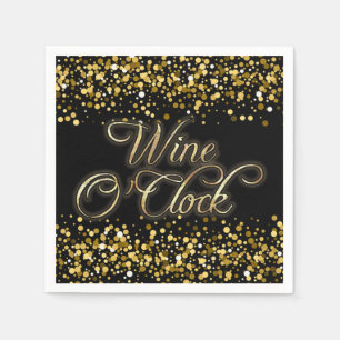 Serviette En Papier Vin O'Clock Gold Sparkle
