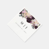 Serviette En Papier Vin Plum Mauve Fall Floral Mariage (Coin)