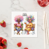 Serviette En Papier Vin Quirky Dames Cocktails Papier Napkin (En situation)