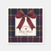 Serviette En Papier Vin Red Bow Rocking cheval plaid Baby shower (Devant)