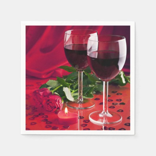 Serviette En Papier Vin & Rose (Devant)