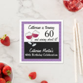 Serviette En Papier Vin rouge, 60e fête d'anniversaire (En situation)