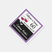 Serviette En Papier Vin rouge, 60e fête d'anniversaire (Coin)