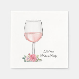 Serviette En Papier vin rouge, anniversaire adulte, mariage, floral