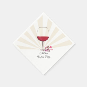 Serviette En Papier vin rouge, élégant, vin, floral