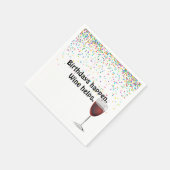 Serviette En Papier Vin rouge et confetti d'anniversaire (Coin)