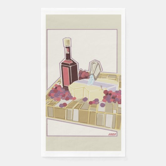 Serviette En Papier Vin rouge et fromage Charcuterie Board Napkins (Devant)