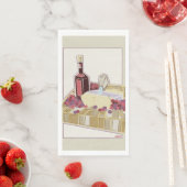 Serviette En Papier Vin rouge et fromage Charcuterie Board Napkins (En situation)