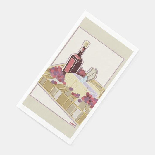 Serviette En Papier Vin rouge et fromage Charcuterie Board Napkins (Coin)
