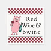 Serviette En Papier Vin rouge et porc (Devant)