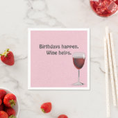 Serviette En Papier Vin rouge et serviettes d'anniversaire Pois (En situation)