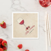 Serviette En Papier vin rouge, lunettes, Papier à cocktails (En situation)