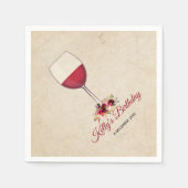 Serviette En Papier vin rouge, lunettes, Papier à cocktails (Devant)