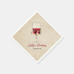 Serviette En Papier vin rouge, lunettes, Papier à cocktails