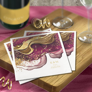 Serviette En Papier Vin rouge Mariage Abstrait Sparkling ID1018