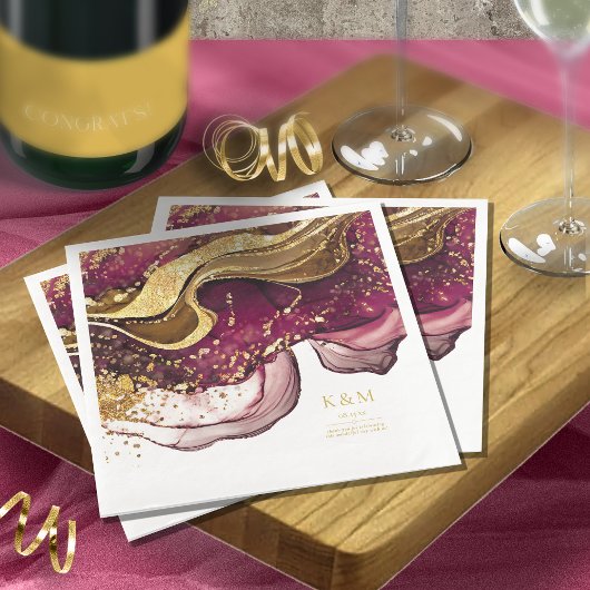 Serviette En Papier Vin rouge Mariage Abstrait Sparkling ID1018
