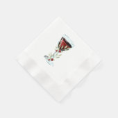 Serviette En Papier Vin rouge rustique Rose Aquarelle Botanique (Coin)