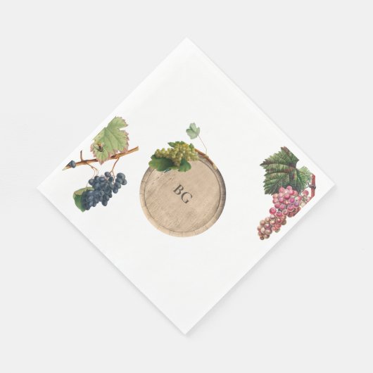 Serviette En Papier Vin rustique Barrel Vignoble Mariage (Coin)
