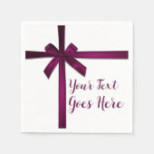 Serviette En Papier Vin Satin Ribbon Bow Noël Fête (Devant)