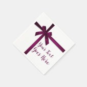 Serviette En Papier Vin Satin Ribbon Bow Noël Fête (Coin)