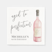 Serviette En Papier Vin Simple Âgé À Parfait Anniversaire (Devant)