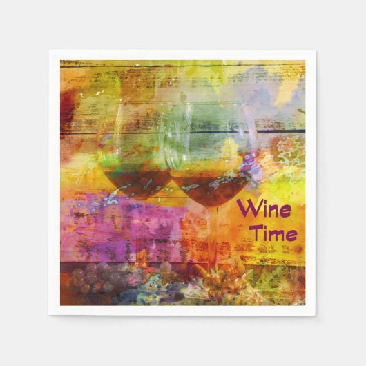 Serviette En Papier Vin Time Cocktail Napkins (Devant)