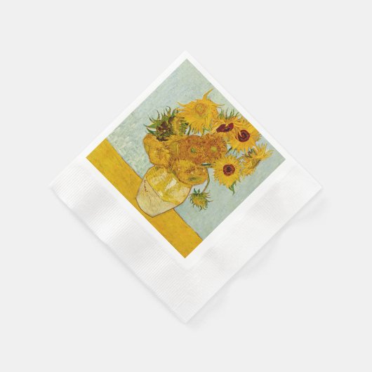 Serviette En Papier Vincent Van Gogh 12 Tournesols Impressionniste (Coin)