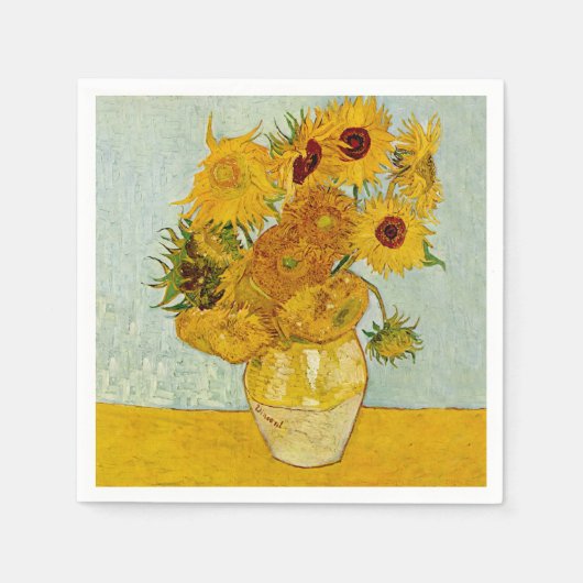 Serviette En Papier Vincent Van Gogh 12 Tournesols Impressionniste (Devant)