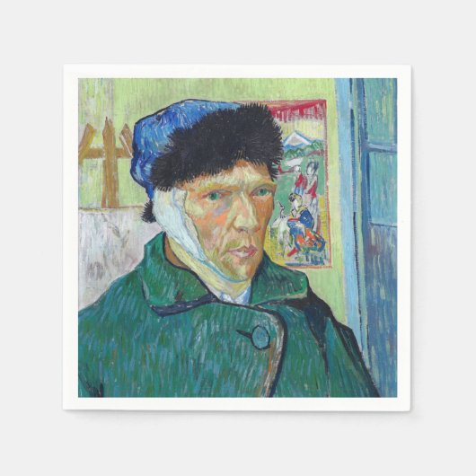 Serviette En Papier Vincent van Gogh - Autoportrait avec oreille bandé (Devant)