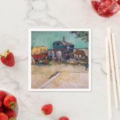 Serviette En Papier Vincent Van Gogh - Caravanes, Camp de Tziganes prè (En situation)