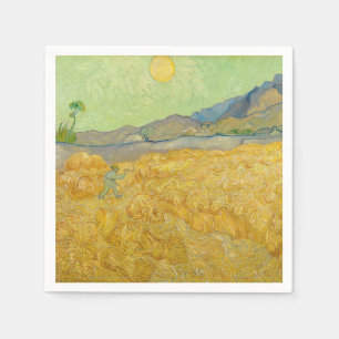 Serviette En Papier Vincent van Gogh - Champ de blé avec un moissonneu