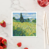 Serviette En Papier Vincent van Gogh - Champ de blé vert avec Cypress (En situation)
