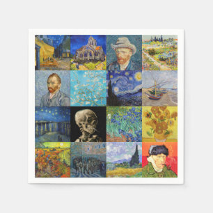 Serviette En Papier Vincent van Gogh - chefs-d'oeuvre Mosaic Patchwork